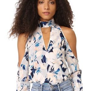 Yumi Kim silk cold shoulder blouse xs
